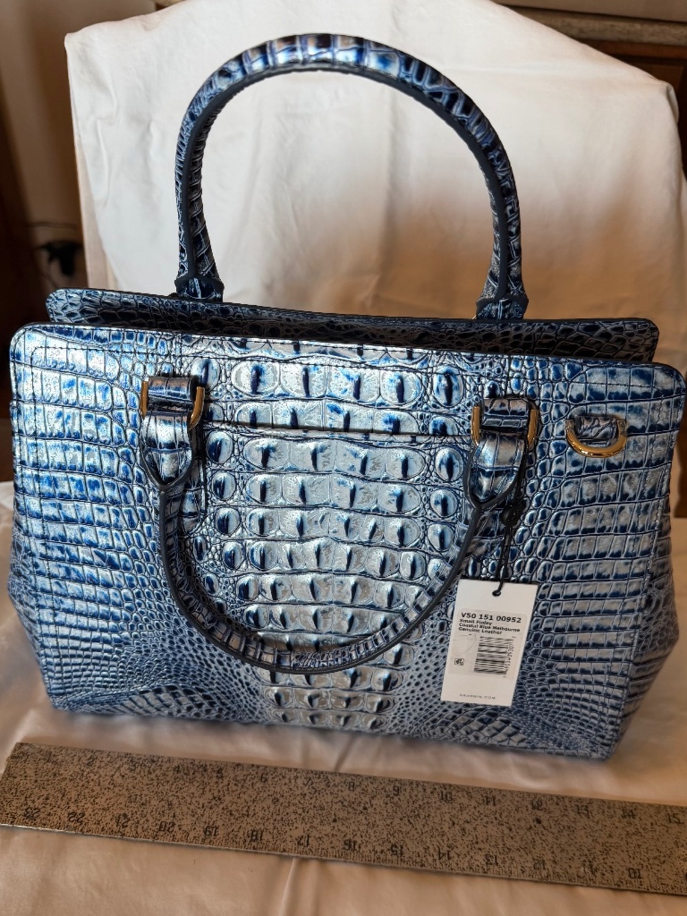 Brahmin Coastal Blue Small Finley NEW with tags